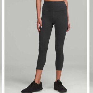 Lululemon Wunder Train High-Rise Crop 23" Heathered Graphite Grey Leggings